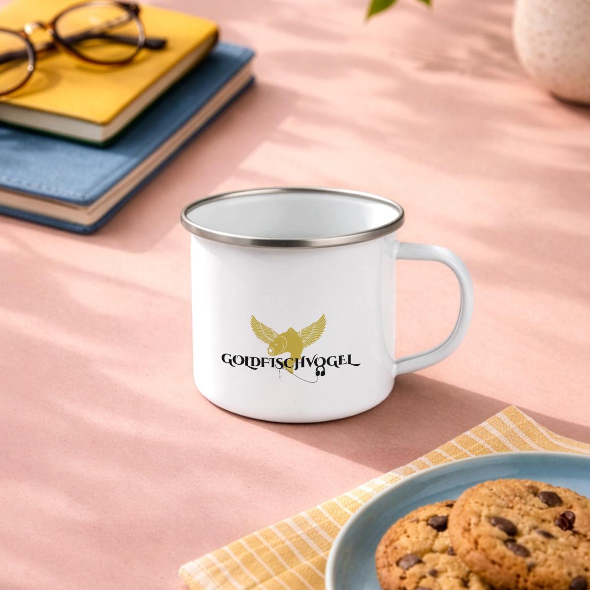 Goldfischvogel – Emaille-Tasse